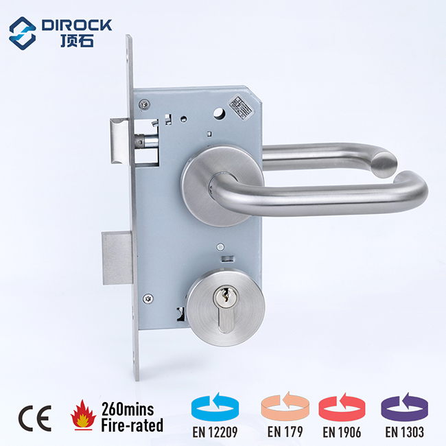Manija de palanca grado 4+Cerradura de embutir de escape+cilindro de perfil de pomo