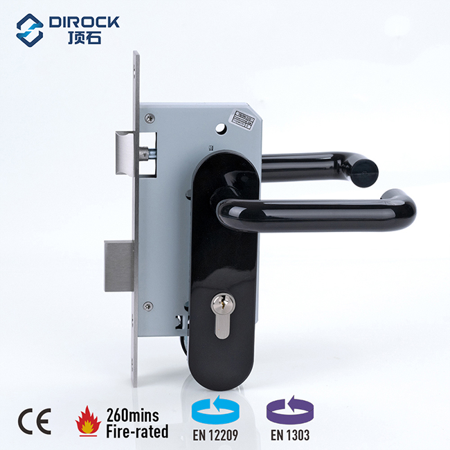 Mango de placa posterior de nailon + cerradura de embutir + cilindro de perfil de pomo