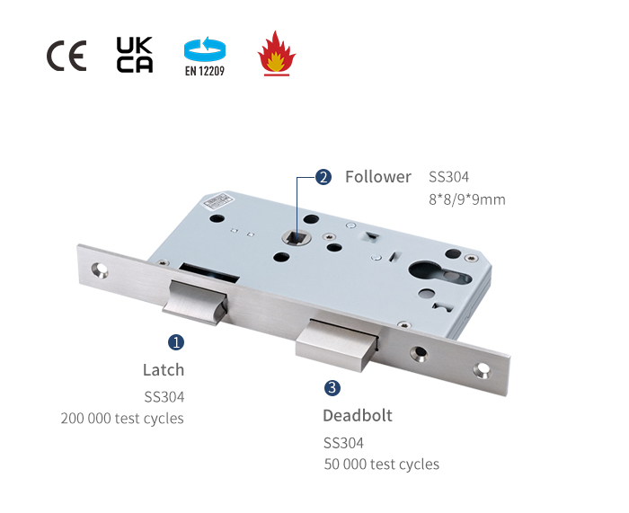 Detalles de la cerradura de puerta de embutir 6072Z