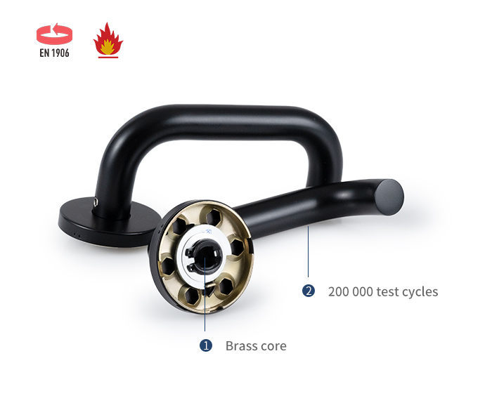 Manija de puerta con palanca negra mate SS4003