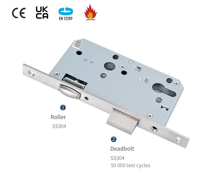 Detalles de la cerradura de puerta de embutir con perno de rodillo 6072ZR