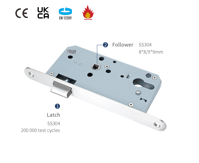 Cerradura de puerta de paso embutida 5572ZL detalles