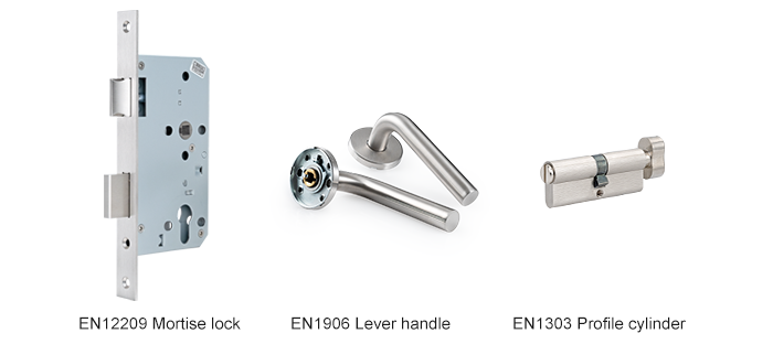 Cilindro de perfil para inodoro y manilla de palanca y cerradura de embutir.