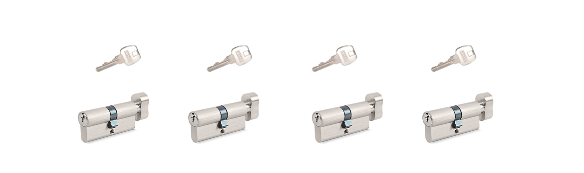 Con llave para diferenciar el cilindro de cerradura